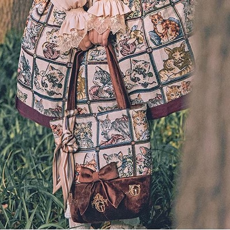 トートバッグ GOTHIC LOLITA 通年 春秋 バッグ かばん ネコ ねこ 