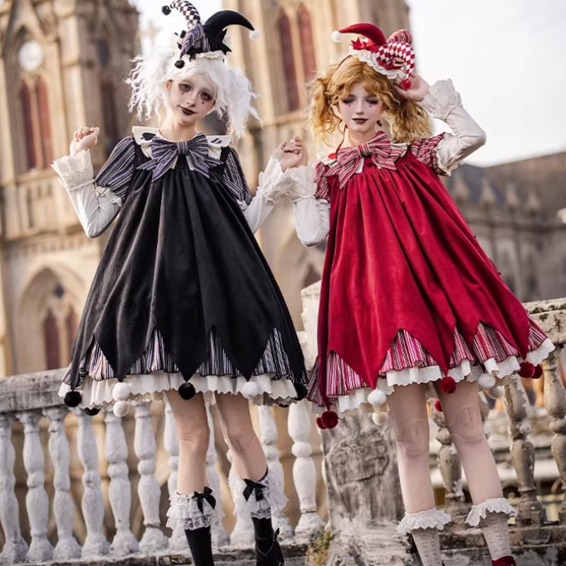 ロリータファッション ワンピース + 胸当てパーツ + リボン + ベルト 4