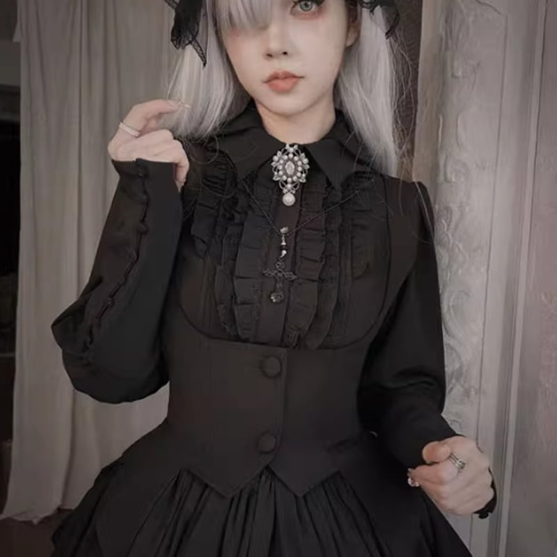 ゴスロリファッション ゴスロリ ゴシック ブラウス のみ 3色 長袖