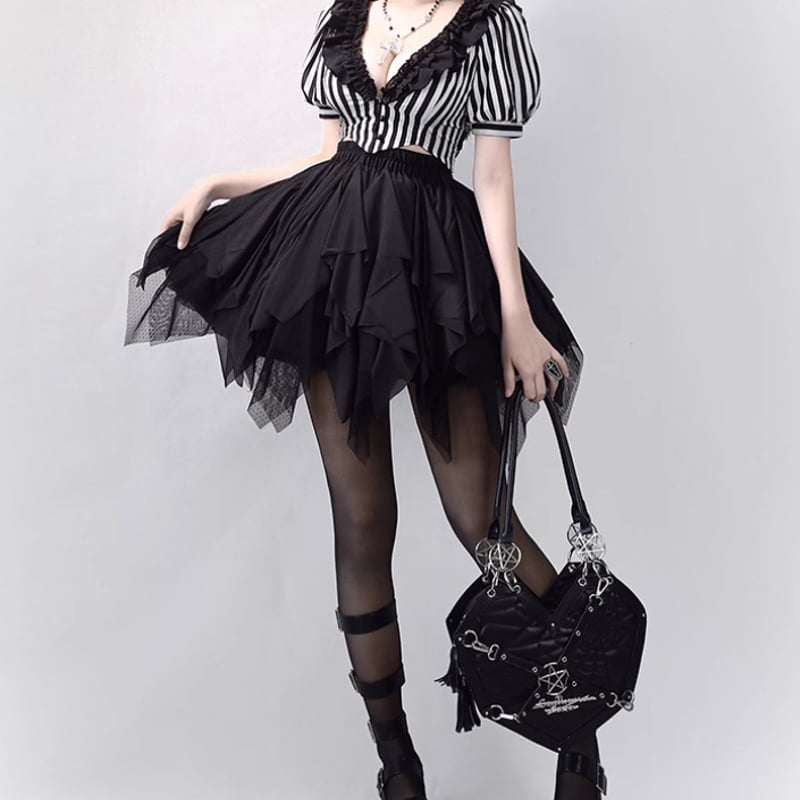 ゴスロリファッション ゴスロリ スカート のみ ミニ丈 ショート丈 膝上