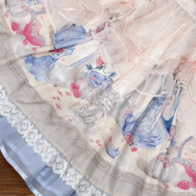 甘ロリ ロリータファッション エプロン のみ 花びら レース お嬢様