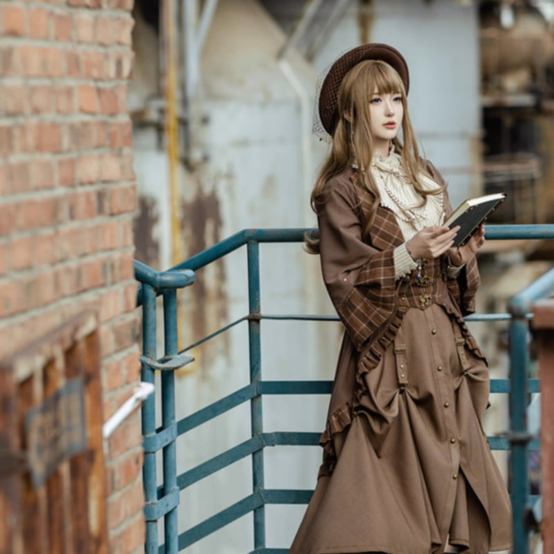 スチームパンク steampunk ショートジャケットのみ 羽根ブローチ付き