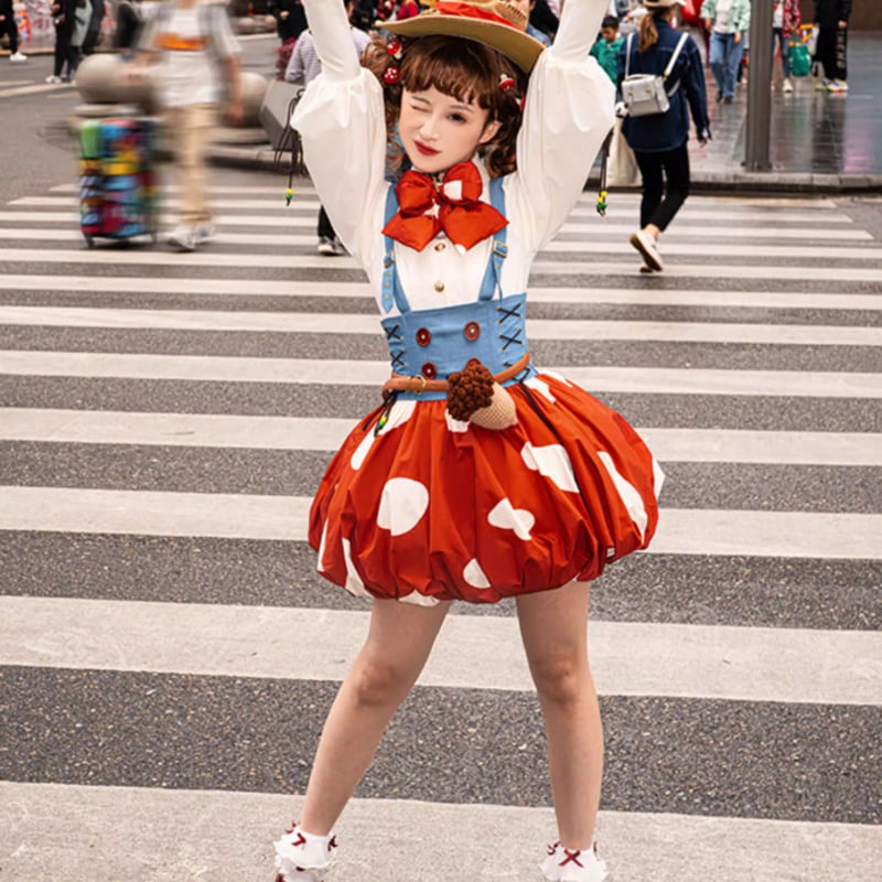 ロリータファッション サスペンダー ジャンパースカート 松ぼっくり