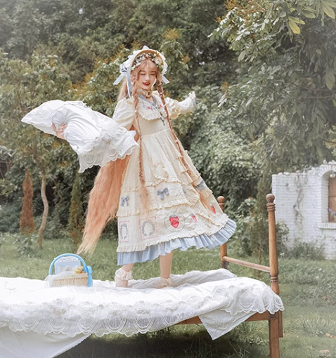 ストロベリー ロリータ いちご 甘ロリ クラロリ ワンピース ブラウス ドレスワンピース lolitabox いちご ストロベリー 長袖 マキシ丈