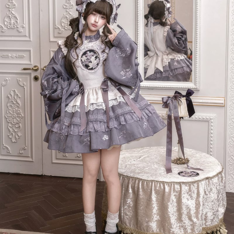 華ロリ 中華ロリ トップス + ワンピース 2点セット ミニ丈 ショート丈