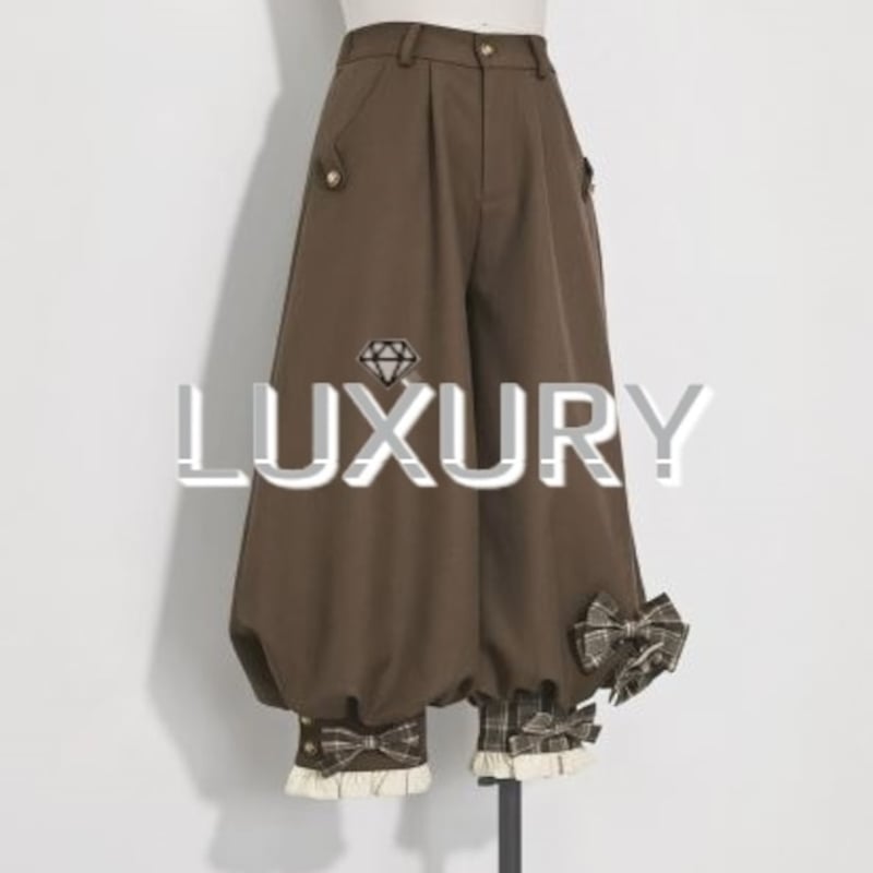 かぼちゃパンツ princess Chronicles カーキ ひざ下丈 7分丈 ふんわり