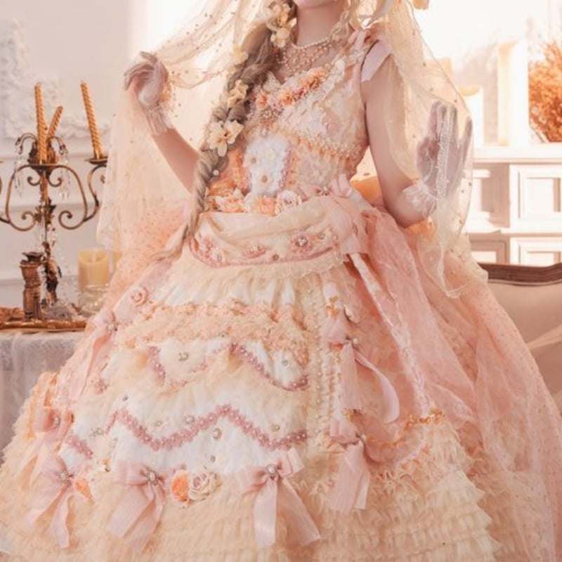 ジャンスカ 春夏 ロング ピンク ウエディングドレス 花嫁 フラワー