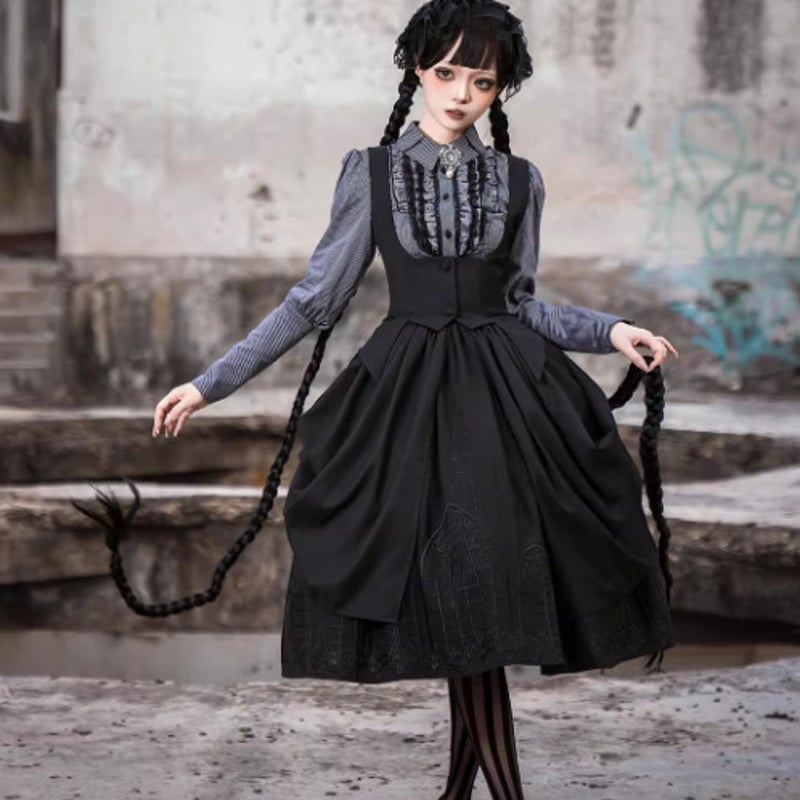 ゴスロリファッション ゴスロリ ゴシック ブラウス のみ 3色 長袖