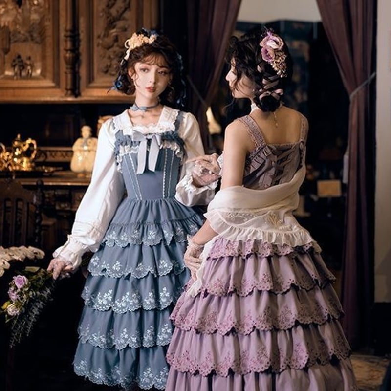 ジャンスカ 4色 GOTHIC LOLITA 春秋 ノースリーブ ドレス 甘ロリ ジャンスカ 4色 GOTHIC LOLITA 春秋 ノースリーブ ドレス 甘ロリ