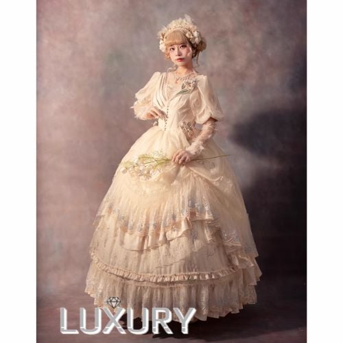 リボン付きロング&ミニドレス♡ シフォン可愛いロリータ春夏用ドレス✿ Princess, All the Best レトロ長袖ドレス ショートタイプ