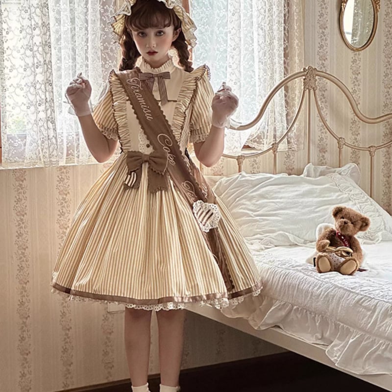 ロリータファッション 甘ロリ ワンピース のみ チョコレート チョコ