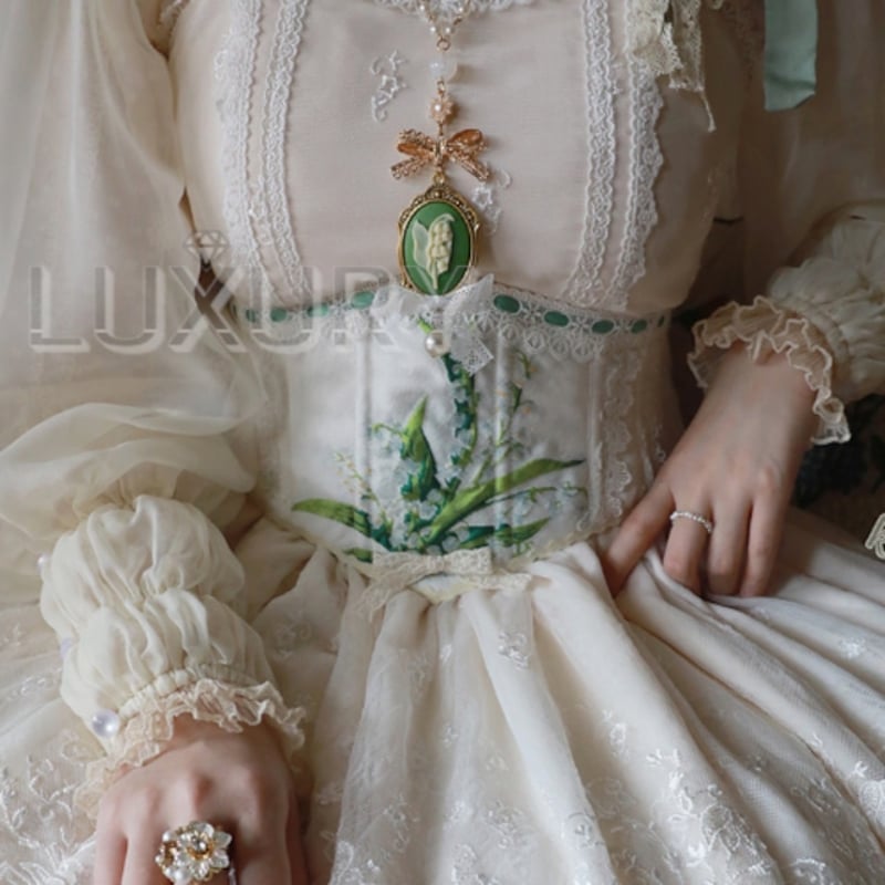 納期40日】コルセットベルト miss point フラワー刺しゅう すずらん