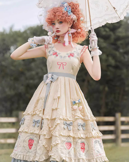 ドレスジャンスカ lolitabox いちご ストロベリー リボン