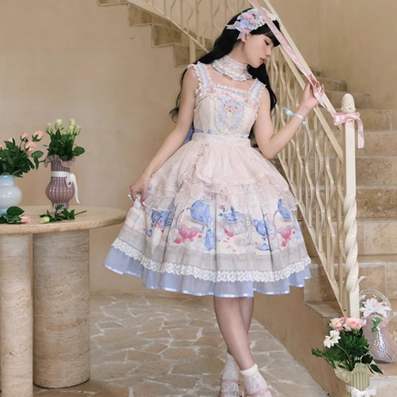 甘ロリ ロリータファッション エプロン のみ 花びら レース お嬢様