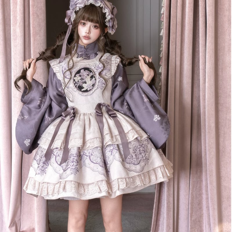 一部納期1ヶ月半】華ロリ 中華ロリ トップス + ジャンパースカート 2点