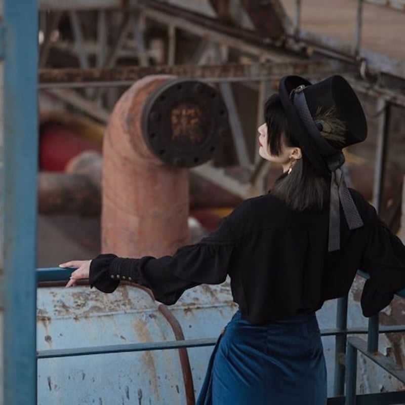 ブラウス SteamPunk スチームパンク 春秋 トップス 長袖 フリル レース