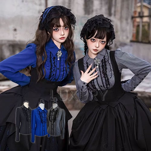 ゴスロリファッション ゴスロリ ゴシック ブラウス のみ 3色 長袖