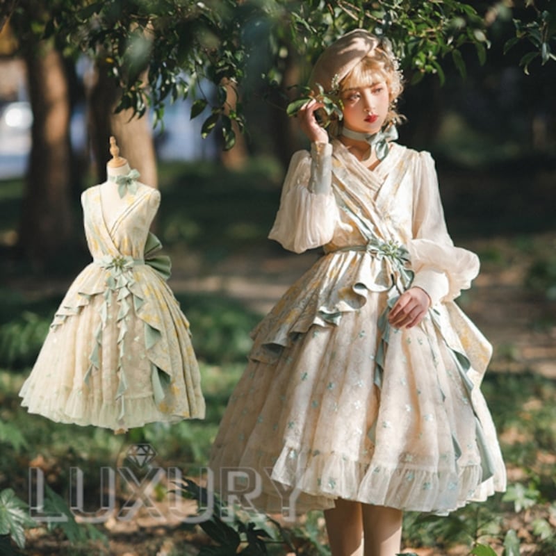 lolita 洋服 刺繍入り ロリータ JSK ワンピース L221＃（ジャンパー 