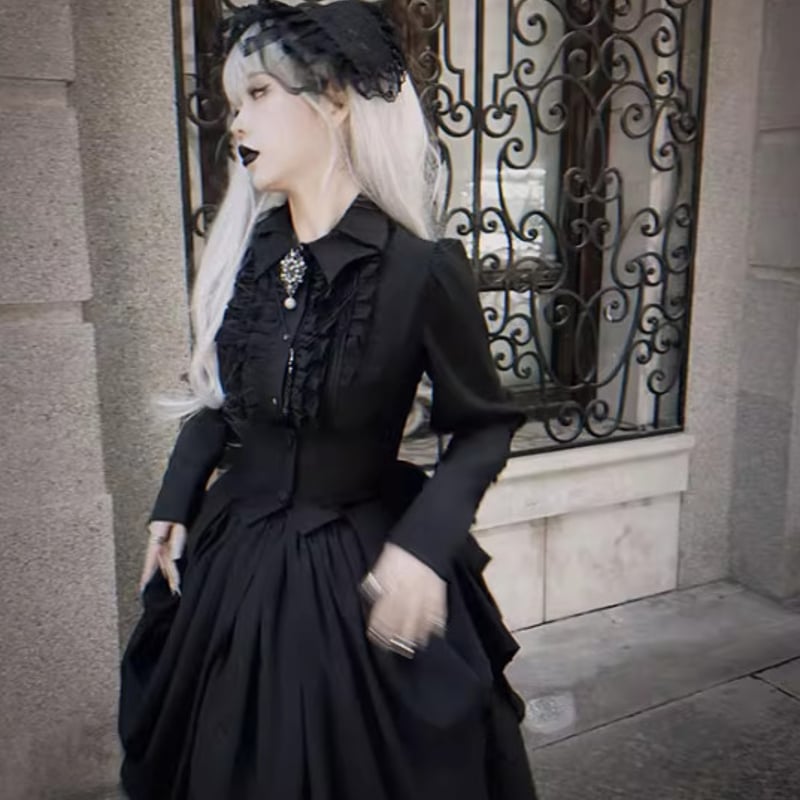 ゴスロリファッション ゴスロリ ゴシック ブラウス のみ 3色 長袖