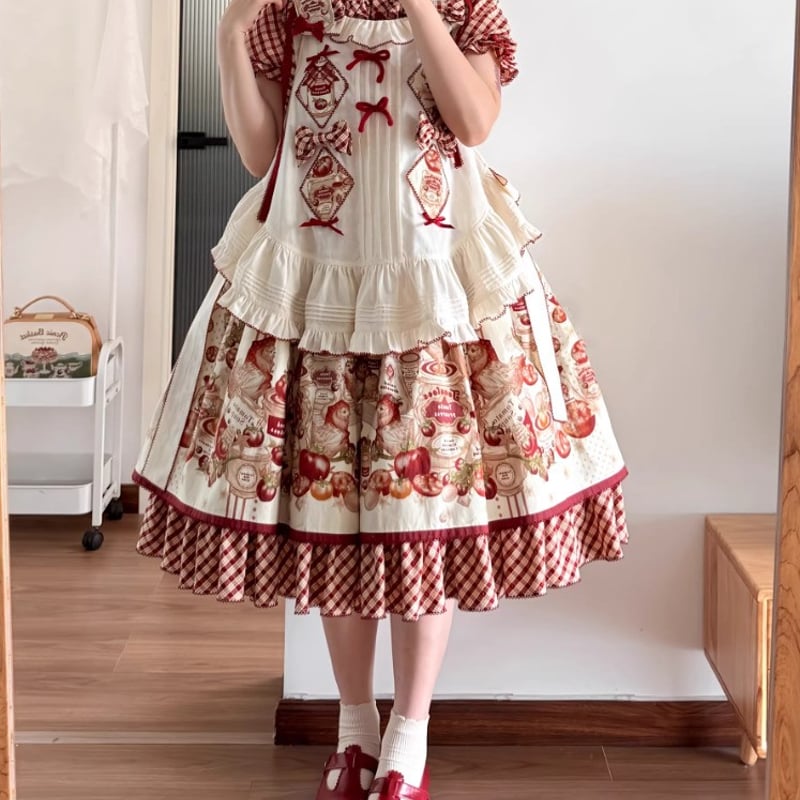 甘ロリ ロリータファッション エプロン のみ りぼん カントリー風 田園