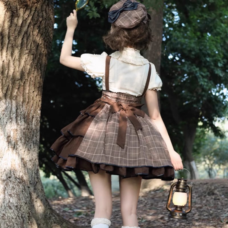 海外ロリィタ スカート・ケープ・ベレー帽 ミリタリーロリータドレス