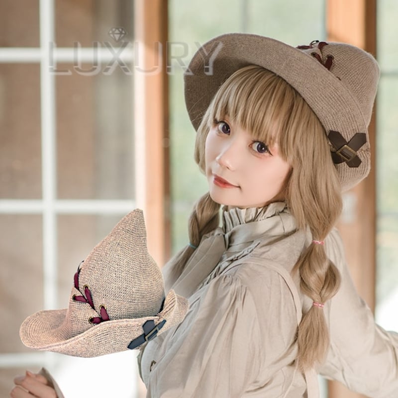 帽子 Steampunk スチームパンク 秋冬 通年 とんがり帽子 レースアップ 