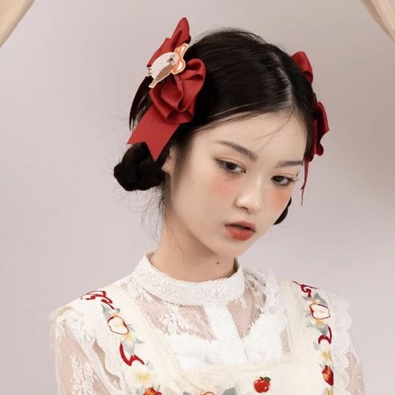 納期40日】ヘアクリップ Lo−cyan lolita ヘッドドレス 小鳥 姫ロリ