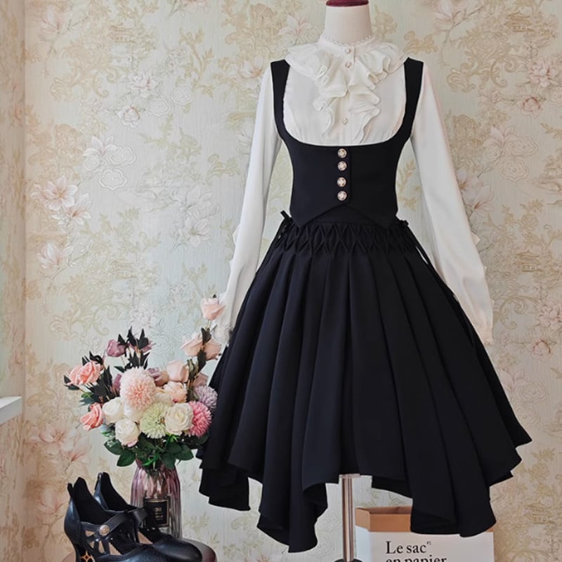 納期2ヶ月半】ロリータファッション ビスチェ のみ 7色 レトロ 古風