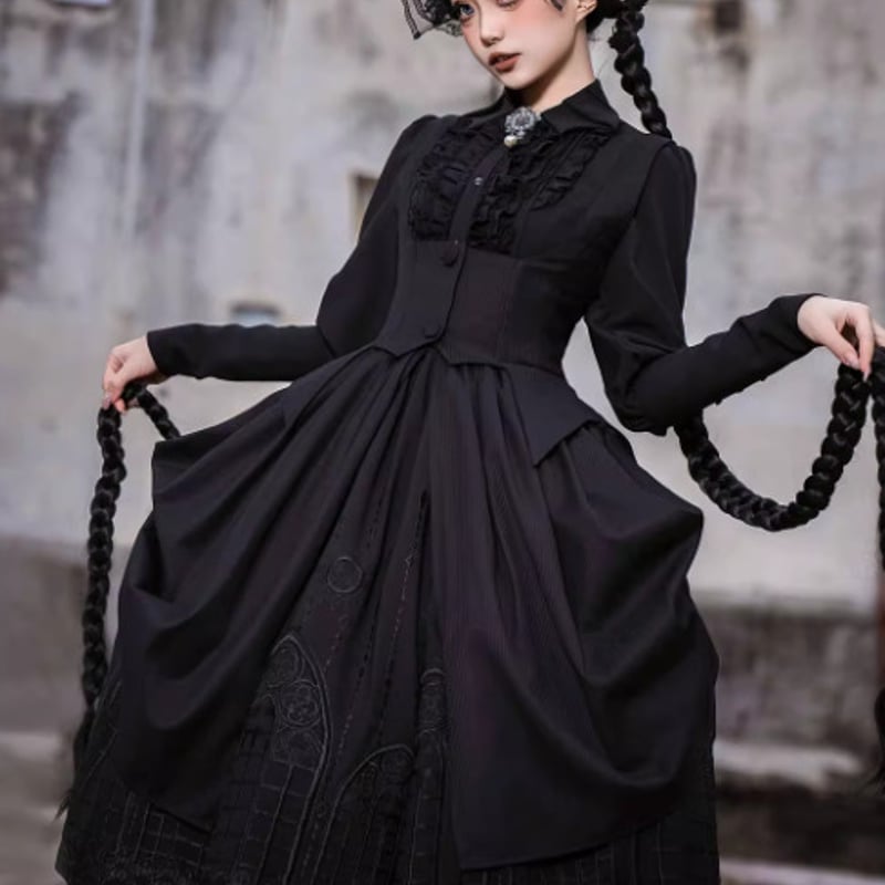 ゴスロリファッション ゴスロリ ゴシック ブラウス のみ 3色 長袖