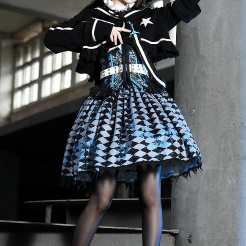 パンク ブラックロックシューター セットアップ ジャケット+シャツ+