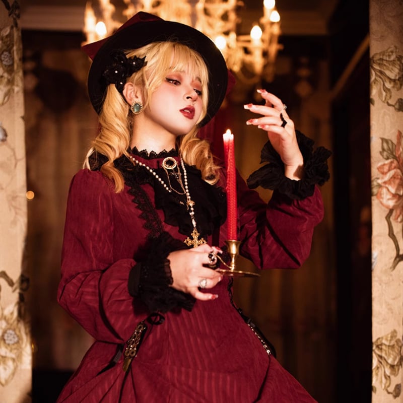 納期40日】クラシカルロリータ クラロリ ミニハット リボン付き のみ