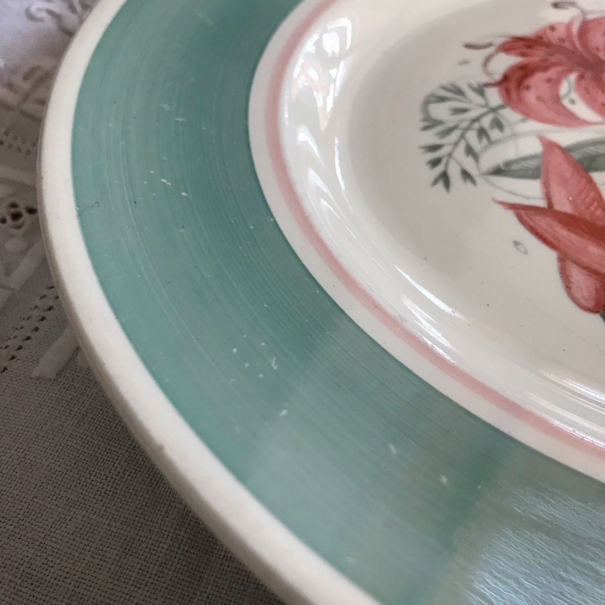 希少品 スージークーパー グレイリーフ ピンク 寒かっ 22.8㎝プレート