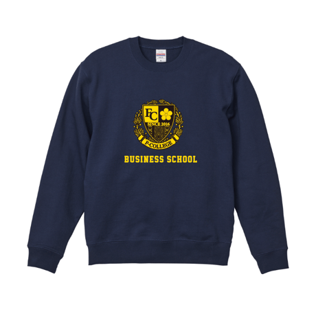 F‐COLLEGE　クルーネックスウェット　ネイビー