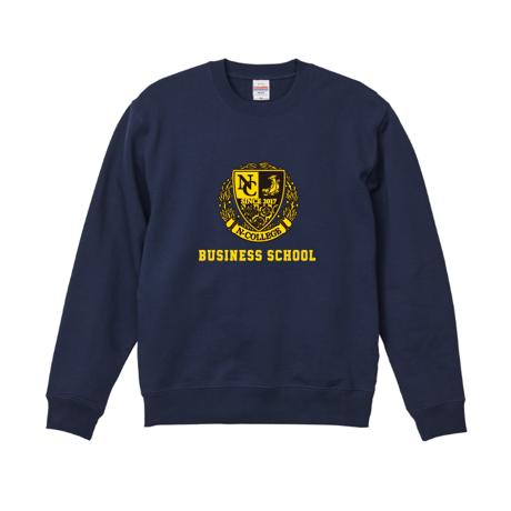 N‐COLLEGE　クルーネックスウェット　ネイビー