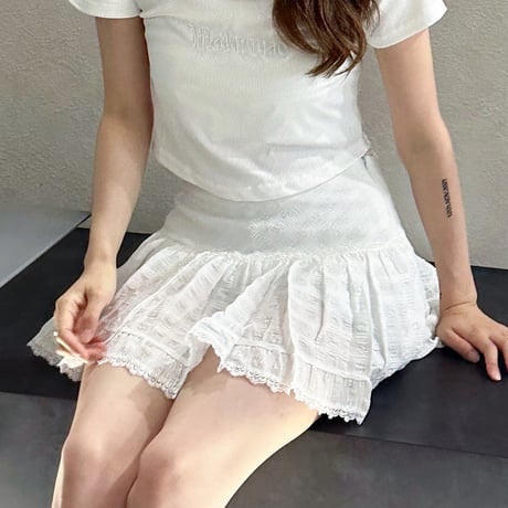 【即納】lace mini skirt 2color