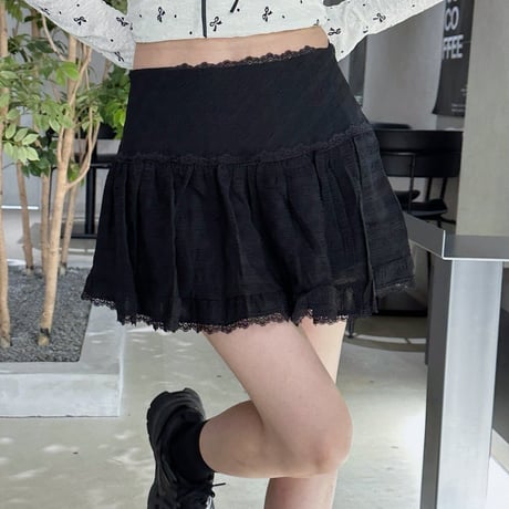 【即納】lace mini skirt 2color
