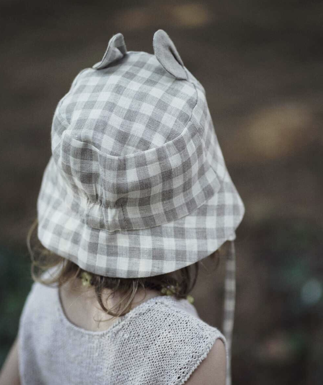 ASH generation] Bear hat_Whitegingham | ARIRO