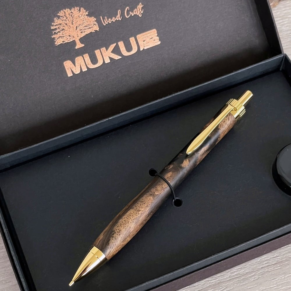 黒柿 / UMA 木軸シャープペンシル / ゴールド金具 【一点もの！509077