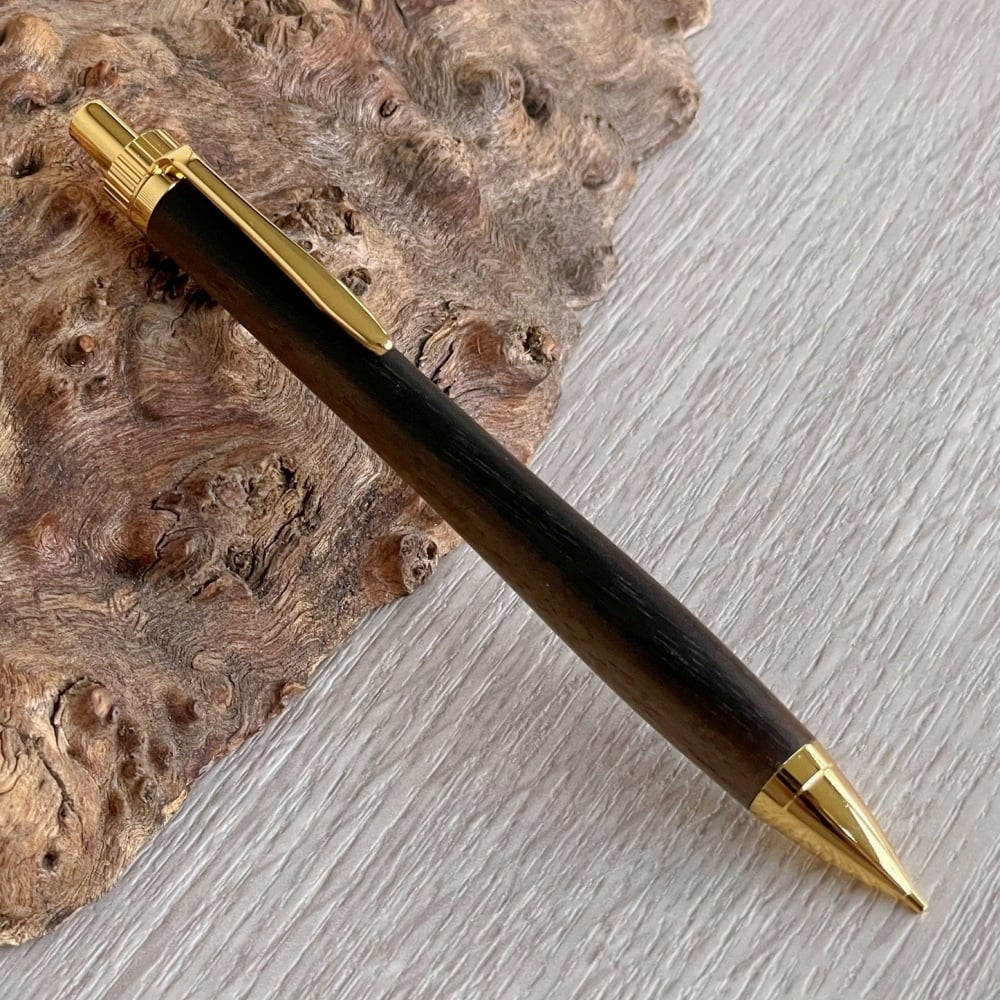 黒柿 / UMA 木軸シャープペンシル / ゴールド金具 【一点もの！509127