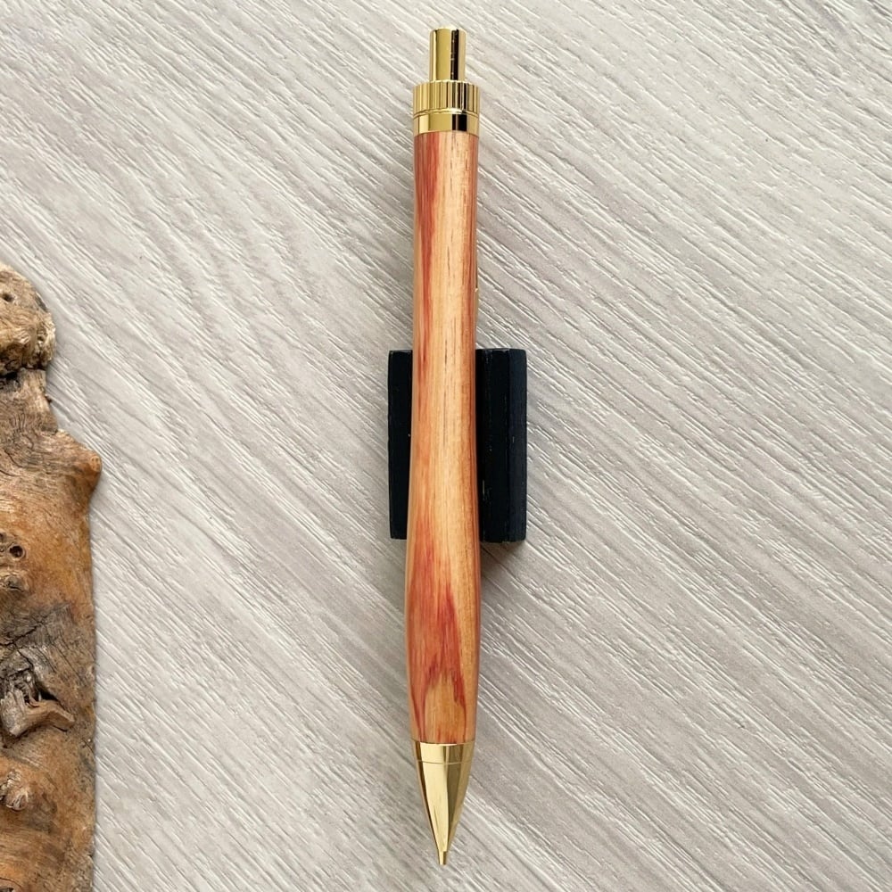 ④ハンドメイド木軸シャーペンチューリップウッド チューリップウッド (Tulipwood)/ UMA 木軸シャープペンシル/ゴールド