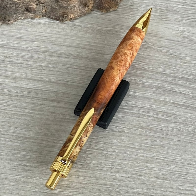 花梨瘤紅白・スポルテッド / UMA 木軸シャープペンシル/ゴールド金具