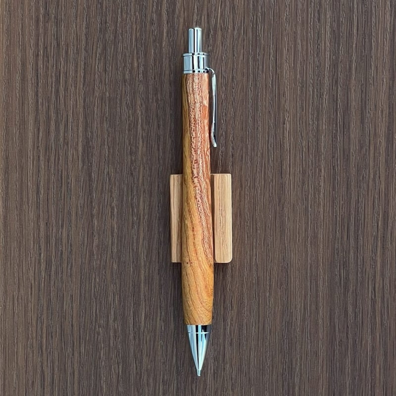 新品】欅ケヤキの杢軸シャープペンシル野原工芸オイル＆箱＆木ブロック