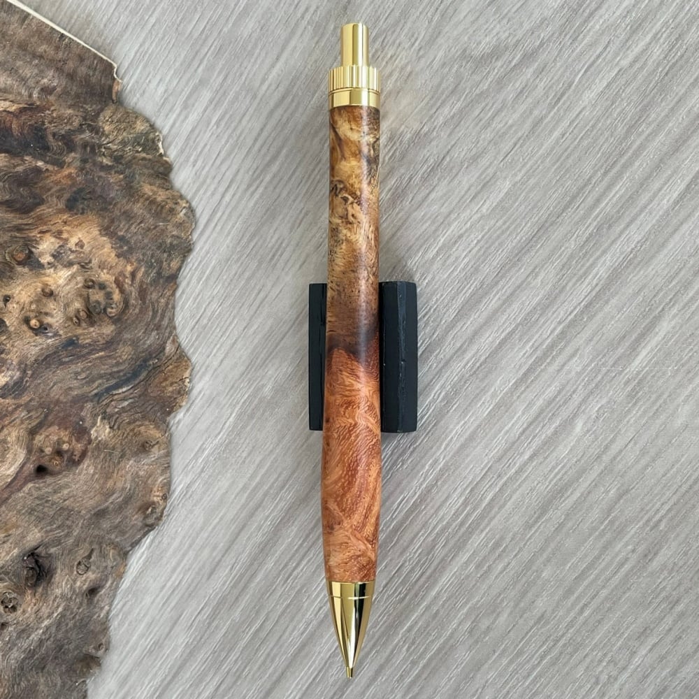 紅白花梨スポルテッドシャープペンシル0.5mm 花梨瘤紅白・スポルテッド / UMA 木軸シャープペンシル/ゴールド金具