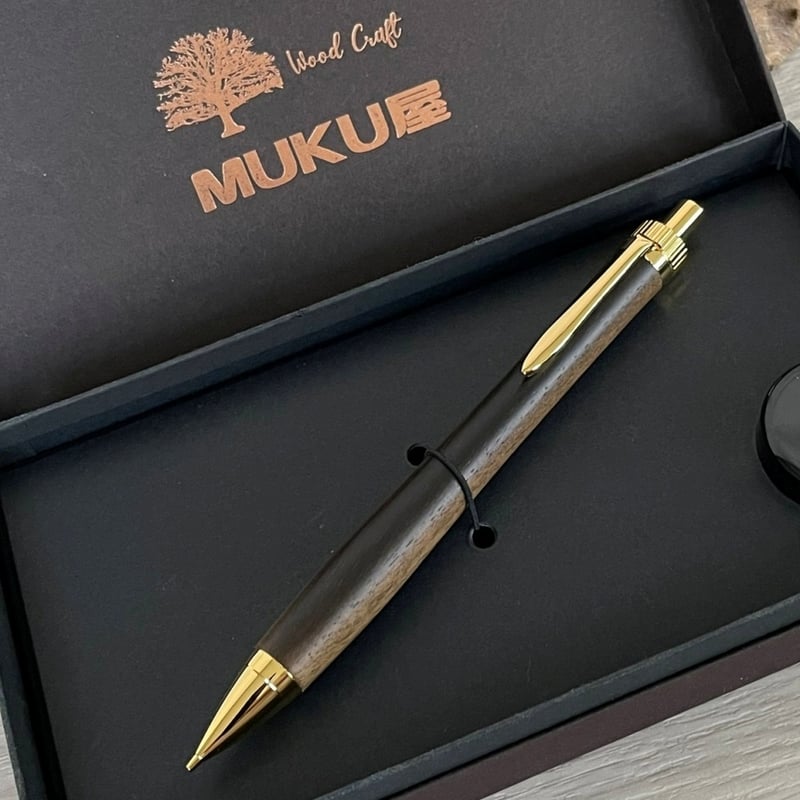 黒柿 / UMA 木軸シャープペンシル / ゴールド金具 【一点もの！509127