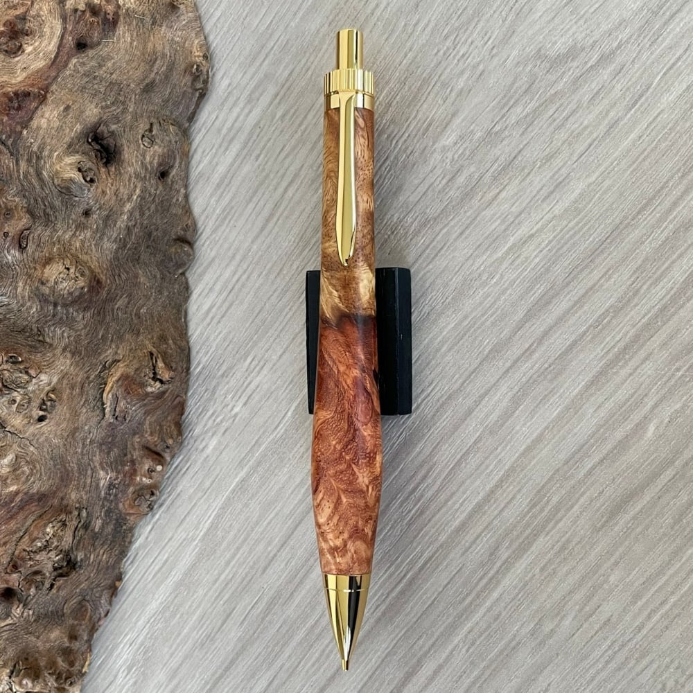 539上杢 花梨 紅白 瘤杢 木軸ペン ボールペン 太軸 539上杢 花梨 紅白