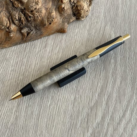 バックアイバール / OMOSINPEN / 2つの内部機構を持つ新感覚の木軸ペン（シャープ⇔ボール）/ ゴールド金具 / 一点もの！604147