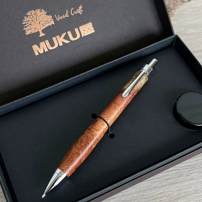 花梨瘤紅白 / UMA12 木軸シャープペンシル (509125) 【一点もの