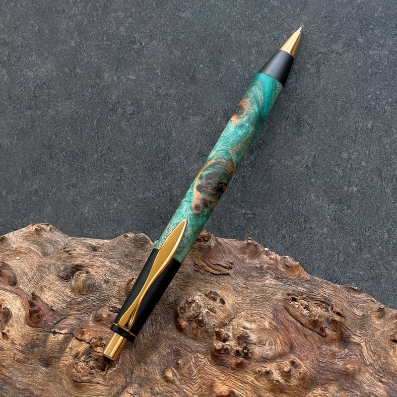 BLUEスタビライズドウッド・ポプラ瘤杢 / 新感覚の木軸ペン