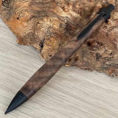 木製ボールペン 青と茶色のツートン HIGHTIDE ボールペン 黒 油性 0.8mm penco ペンコ バットペン