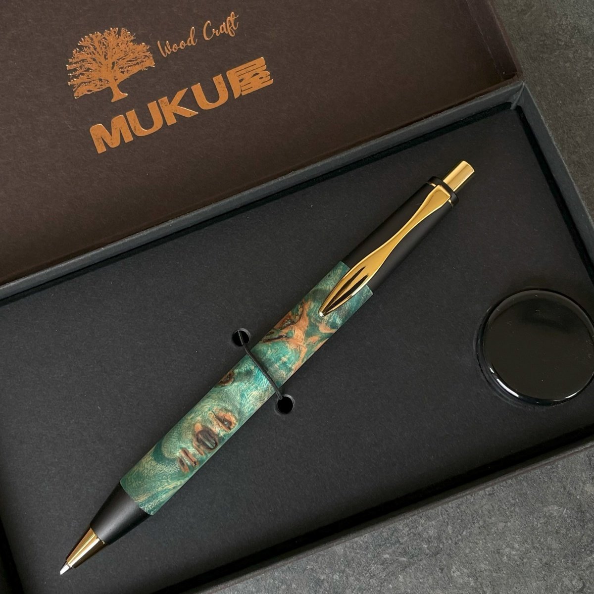 ボナンペン スタビライズドウッド 濃青 瘤杢 割引発見 BLUEスタビライズドウッド・ポプラ瘤杢 新感覚の木軸